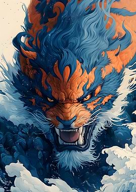 Fierce Blue Tiger