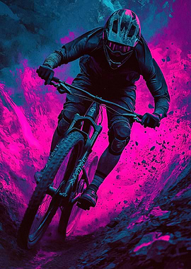 Mountain Biker Neon