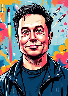 Elon Musk Space Portrait