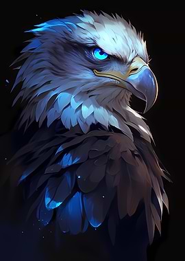 Blue-Eyed Eagle Portrait