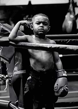 Young Boxer in Ring