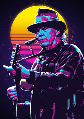 Neil Young 80s Retro Art