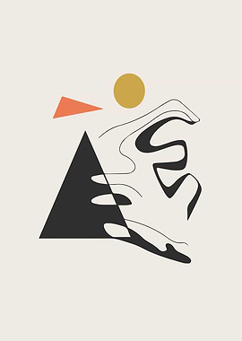 Modern Abstract Composition with Geometric Elements