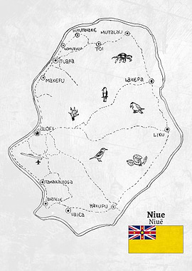 Handdrawn Map of Niue