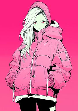 Anime Girl in Pink Jacket