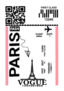 Paris Vogue Boarding Pass