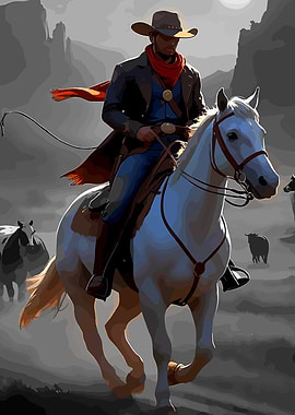 Cowboy on Horseback