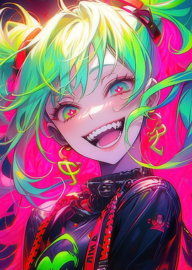 Anime Girl with Green Hair