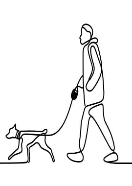 One Line Dog Walk