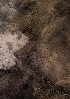 Abstract Watercolor with Lines