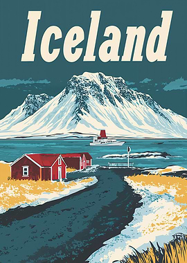 Iceland Travel Poster