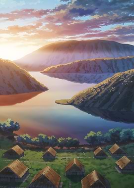 Sunset Village by the Lake