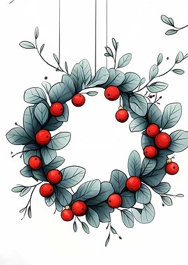 Christmas Wreath with Berries