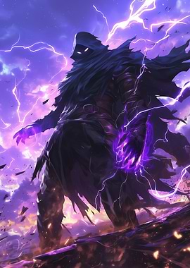 Dark Figure with Lightning