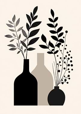 Black and White Floral Still Life