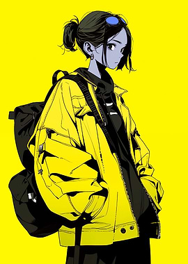 Anime Girl in Yellow Jacket