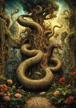 Serpent Tree Guardian in Eden Garden