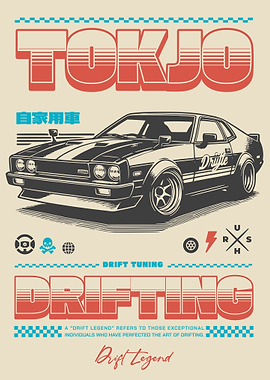 Drifting Car Poster