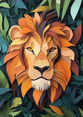 Paper Lion Portrait