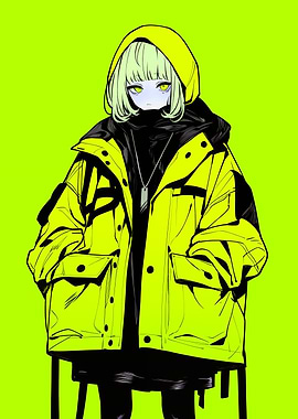 Neon Green Anime Girl