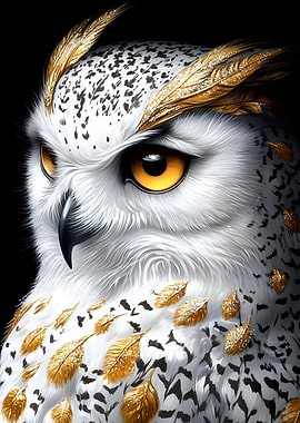 Golden Owl Portrait