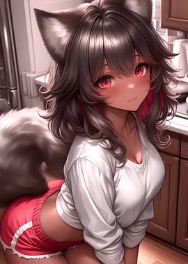 Anime Girl with Cat Ears