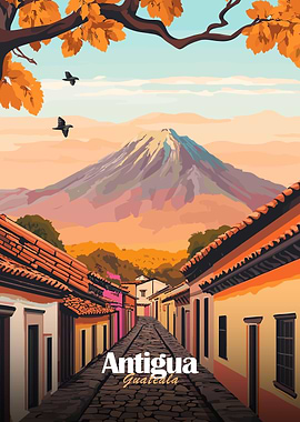 Antigua Guatemala Travel Poster