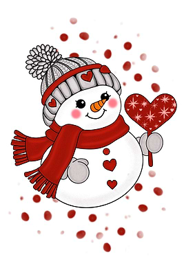 Cute Snowman with Heart