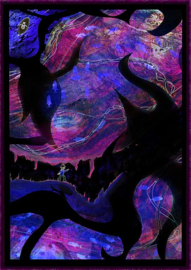 Abstract Purple and Black Artwork