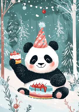 Panda Birthday in the Woods