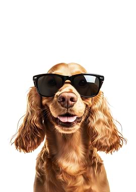Cool Cocker Spaniel Dog Wearing Sunglasses