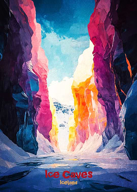 Ice Caves Art Poster