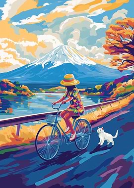 Biking Bliss: Colors of Mount Fuji