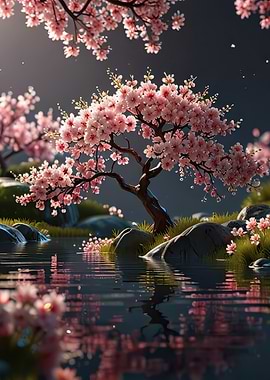 Cherry Blossom Pond