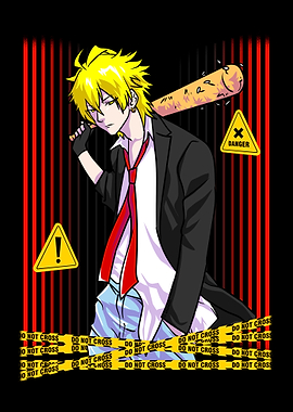 Bad Anime Boy with Baseball Bat