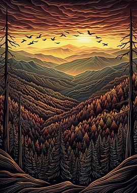 Mountain Sunset Landscape