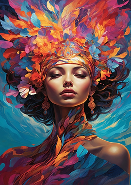 Woman with Floral Crown