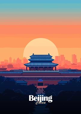 Beijing Skyline Sunset