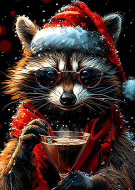 Cool Raccoon Christmas