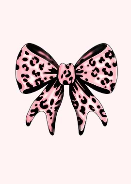 Pink Leopard Bow