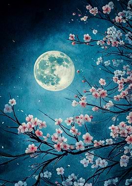 Cherry Blossoms Moon