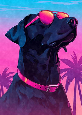 Labrador Retriever Retro 80s