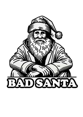 Bad Santa Christmas Illustration