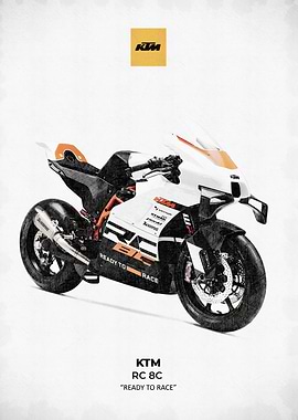 KTM RC 8C Motorcycle Poster