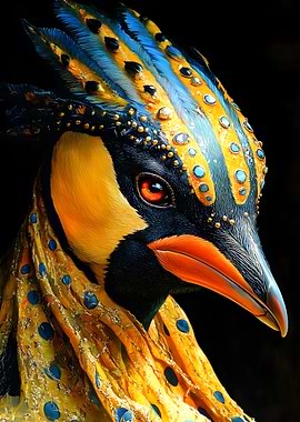 Ornate Bird Portrait Animal