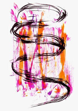 Abstract Swirls in Pink and Orange