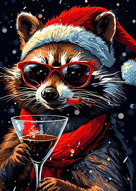 Cool Raccoon Christmas