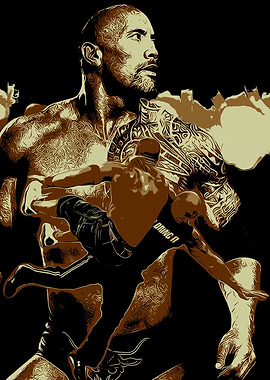 The Rock Wrestling Artwork