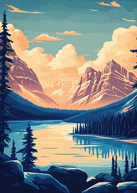 Mountain Lake Sunset