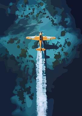Yellow Plane Over Water
